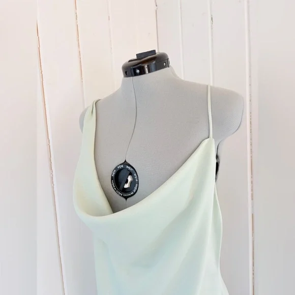 BHLDN Cucumber Green Satin Slip Dress – Size 16 – NWT - Picture 5 of 16